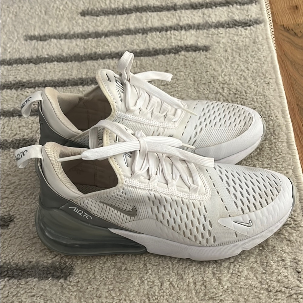 Nike Air Max 270 White and Gray Shoes